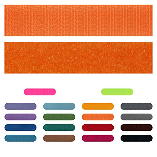 SIMON PIKE 10m Klettband 15 mm breit in orange, Klett Flausch und Haken zum Nähen, 10 Meter Klett Hakenband und Flauschband am Stück von SP SIMON PIKE
