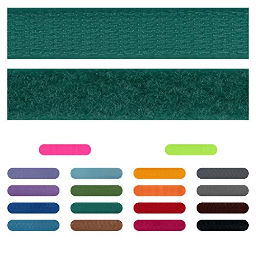 SIMON PIKE 10m Klettband 15 mm breit in smaragd, Klett Flausch und Haken zum Nähen, 10 Meter Klett Hakenband und Flauschband am Stück von SP SIMON PIKE