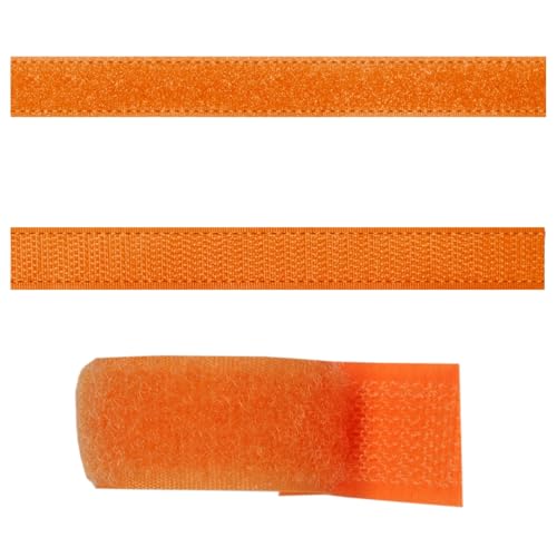 SIMON PIKE 1m Klettband 15 mm breit in orange, Klett Flausch und Haken zum Nähen, 1 Meter Klett Hakenband und Flauschband am Stück von SP SIMON PIKE