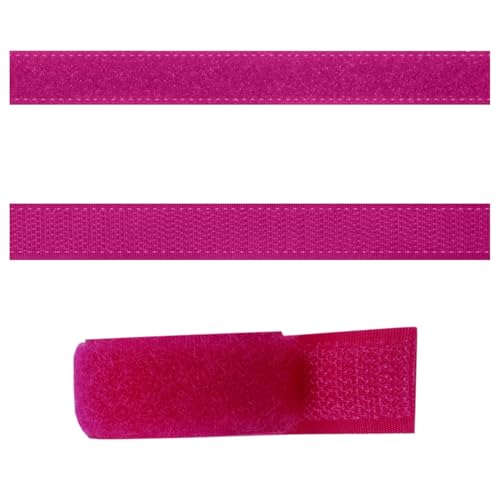 SIMON PIKE 8m x 1,5 cm Klettband pink, (Flausch und Haken im Set), zum Aufnähen, hohe Verschlusskraft, wiederverschließbar, frei zuschneidbar von SP SIMON PIKE
