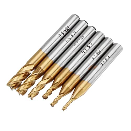 SPAKAMTZTK 6 stücke Fräser Set 2-6mm Beschichtung HSS 4. Flöte metrische Endmühleschneider 6mm gerade Schaft CNC Bohrer-Set. Fräser SPAKAMTZTK 6 stücke Fräser Set 2-6mm Beschichtung HSS 4. Flöte metrische Endmühleschneider 6mm gerade Schaft CNC Bohrer-Set. Fräser von SPAKAMTZTK