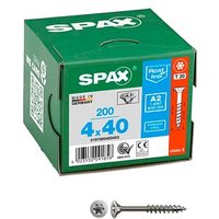 SPAX® Universalschrauben T20 Senkkopf Edelstahl A2 0197000400403 4 mm x 40 mm, 200 St. von SPAX®