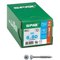 SPAX® Universalschrauben T30 Senkkopf Edelstahl A2 0197000600803 6 mm x 80 mm, 100 St. von SPAX®