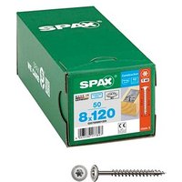 SPAX® Holzbauschrauben T40 Tellerkopf Edelstahl A2 0257000801205 8 mm x 120 mm, 50 St. von SPAX®
