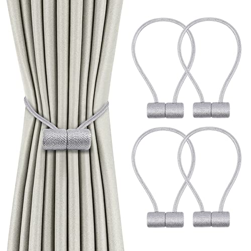 SPDYCESS 4 Stück Vorhang Raffhalter Magnetisch, Vorhanghalter Elegante Holdbacks Gardinen Raffhalter Vorhang Halter mit Starken Magnet für Zuhause Schlafzimmer Büro Dekorativer Gardinenhalter von SPDYCESS