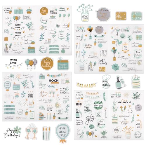 SPDYCESS 8 Bögen Sticker Geburtstag Set, Selbstklebende Birthday Aufkleber für Fotoalbum Gästebuch Scrapbook DIY Geburtstagskarten Party-Deko für Erwachsene & Kinder SPDYCESS 8 Bögen Sticker Geburtstag Set, Selbstklebende Birthday Aufkleber für Fotoalbum Gästebuch Scrapbook DIY Geburtstagskarten Party-Deko für Erwachsene & Kinder von SPDYCESS