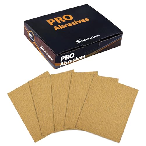 SPEEDWOX 1/4-Blatt-Schleifpapierbögen, Premium-Schleifpapier, Körnung 100, Schleifblätter 14 x 11,4 cm, Schleifpapier für Holz, Metall, Automobil, Möbel, Holzbearbeitung, Clip-On, Handschleifblöcke SPEEDWOX 1/4-Blatt-Schleifpapierbögen, Premium-Schleifpapier, Körnung 100, Schleifblätter 14 x 11,4 cm, Schleifpapier für Holz, Metall, Automobil, Möbel, Holzbearbeitung, Clip-On, Handschleifblöcke von SPEEDWOX