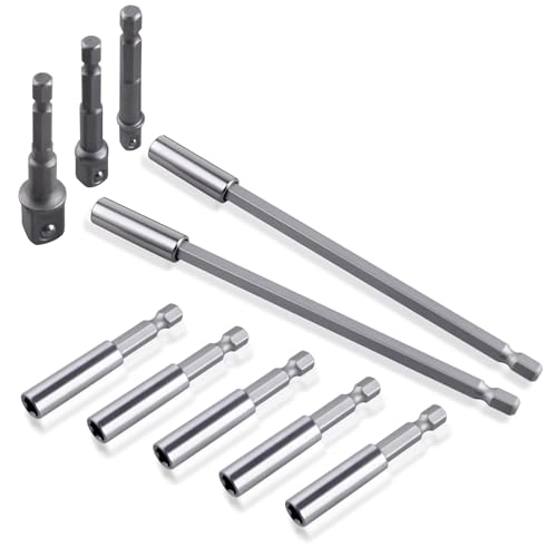 SPEEDWOX 10 Stück Bohrerhalter für magnetische Verlängerung, 1/4 Zoll (6,35 cm), Sechskantbohrer, magnetisch, Verlängerung, Sechskantschaft zum Wechseln von SPEEDWOX