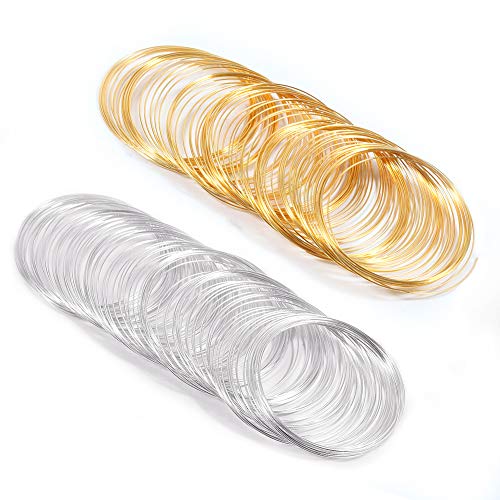 SPEEDWOX 200 Schlaufen Memory-Draht für Armbandherstellung Gold Silber Ton Schmuck Draht Memory Beading Draht für Schmuckherstellung Schmuck DIY Making Supplies Hobby Work Tool SPEEDWOX 200 Schlaufen Memory-Draht für Armbandherstellung Gold Silber Ton Schmuck Draht Memory Beading Draht für Schmuckherstellung Schmuck DIY Making Supplies Hobby Work Tool von SPEEDWOX