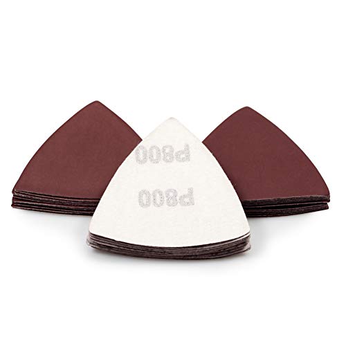 SPEEDWOX 30 Stück Hook and Loop Triangle Sandpaper 800 Grit 80mm 3-1/8 Inches for Oszilliering Multi Tool Detail Sander Sanding Discs Triangle Sanding Pads von SPEEDWOX