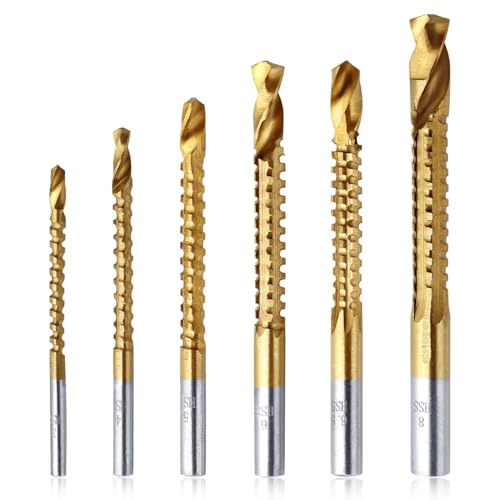 SPEEDWOX 8 Stück, beschichtetes Titan, HSS, Torsionsbohrer, 3 – 10 mm, seitlicher Schnitt, gezackt, Spiralsäge, Bohrer, Holzbearbeitung, Nuten, Lochschneider, Werkzeug für Kunststoff und Metall SPEEDWOX 8 Stück, beschichtetes Titan, HSS, Torsionsbohrer, 3 – 10 mm, seitlicher Schnitt, gezackt, Spiralsäge, Bohrer, Holzbearbeitung, Nuten, Lochschneider, Werkzeug für Kunststoff und Metall von SPEEDWOX