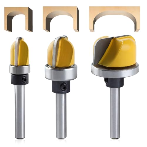 SPEEDWOX Fräser-Bits für die Holzbearbeitung, CNC-Fräser-Set, runde Spitze, Rundfräsen-Bits, 1/4-Zoll-Schaft zum Schlitzen, Bogengraben, 3 Stück SPEEDWOX Fräser-Bits für die Holzbearbeitung, CNC-Fräser-Set, runde Spitze, Rundfräsen-Bits, 1/4-Zoll-Schaft zum Schlitzen, Bogengraben, 3 Stück von SPEEDWOX
