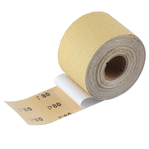 SPEEDWOX Schleifpapier mit 80er-Körnung, selbstklebend, PSA-Schleifpapier, 7,5 cm breit, 9,1 m lang, für Automobil- und Holzbearbeitung, Luftfeile, Langbrettschleifer, Metall, Kunststoff, von SPEEDWOX