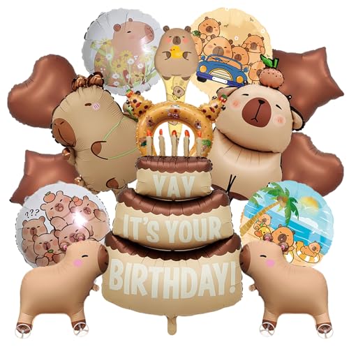 SPERMUOY Capybara geburtstag deko,15 Stück capybara geburtstag luftballon Capybara party ballons deko Capybara kinder balloons für Jungen mädchen Geburtstag Party SPERMUOY Capybara geburtstag deko,15 Stück capybara geburtstag luftballon Capybara party ballons deko Capybara kinder balloons für Jungen mädchen Geburtstag Party von SPERMUOY