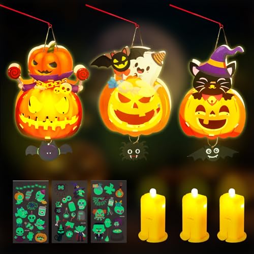 SPERMUOY Halloween laternen bastelset für kinder,3 Stück kürbis laternen bastelset mit LED,kürbis laterne kinder Halloween Deko Innen Laternenset Für Junge Mädchen SPERMUOY Halloween laternen bastelset für kinder,3 Stück kürbis laternen bastelset mit LED,kürbis laterne kinder Halloween Deko Innen Laternenset Für Junge Mädchen von SPERMUOY