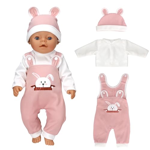SPERMUOY Kleidung Outfits für Baby Puppen,Baby Puppen 35-43 Kleidung Puppenkleidung mit Hut Langarm Hose,Kleidung Outfits für Baby Puppen,Puppenkleidung 35-43 cm-(Keine Puppe) von SPERMUOY