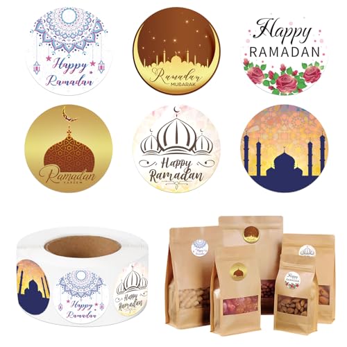 SPERMUOY Ramadan Aufkleber,600 Stück Ramadan Sticker Ramadan Mubarak Aufkleber,Muslimischen Eid Party Aufkleber Ramadan Kareem Etiketten Papier Aufkleber,Muslimische Aufkleber für Partygeschenke von SPERMUOY