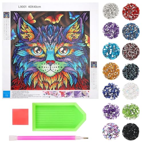 SPHERETRON 40 * 40 cm 5D Diamond Painting Kits DIY 5d Diamond Painting für Kinder Erwachsene Diamant Painting Bilder Kinder Diamond Painting Kinder Katze Geschenke für Mädchen 7 8 9 10 11 Jahre von SPHERETRON