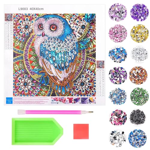 SPHERETRON 40 * 40 cm Diamond Painting Kits DIY 5d Diamond Painting Eulen für Kinder Erwachsene Diamant Painting Bilder Kinder Diamond Painting Kinder Eulen Geschenke für Mädchen 7 8 9 10 11 Jahre von SPHERETRON