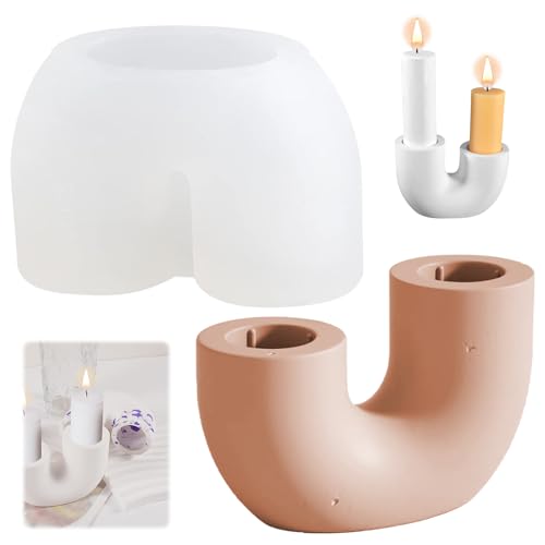 SPHERETRON Kerzenform Silikon U-Förmig - DIY Kerzenhalter Gießformen Set - Silikonformen für Ostern von SPHERETRON