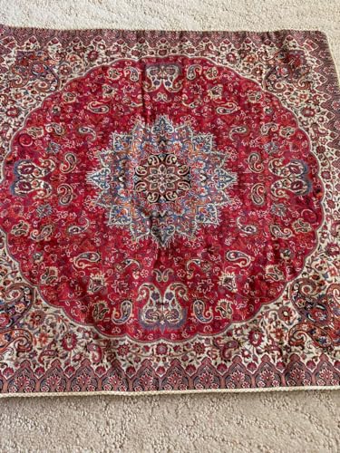A Value Beeindruckende handgefertigte Termeh-Tischdecke, Kissen, Damen, Herren, Beauty-Souvenir, interessante Geschenke, Paisleymuster, handbestickt, Größe: 48,3 x 48,3 cm, Farbe: Dunkelrot und A Value Beeindruckende handgefertigte Termeh-Tischdecke, Kissen, Damen, Herren, Beauty-Souvenir, interessante Geschenke, Paisleymuster, handbestickt, Größe: 48,3 x 48,3 cm, Farbe: Dunkelrot und von SPIRIT OF ART