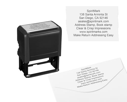 SPIRITMARK Individueller Stempel, selbstfärbender Stempel, einfaches Stempeln und saubere Abdrücke, Verwendung für Adressstempel, Büro (XXXL) von SPIRITMARK