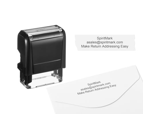 SPIRITMARK Individueller Stempel, selbstfärbender Stempel, einfaches Stempeln und saubere Abdrücke, Verwendung für Adressstempel, Büro (klein) von SPIRITMARK