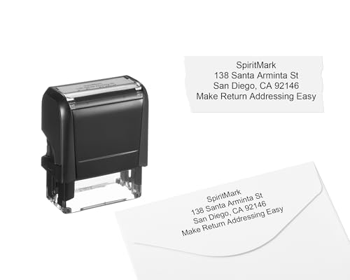 SPIRITMARK Individueller Stempel, selbstfärbender Stempel, einfaches Stempeln und saubere Abdrücke, Verwendung für Adressstempel, Büro (mittel) von SPIRITMARK
