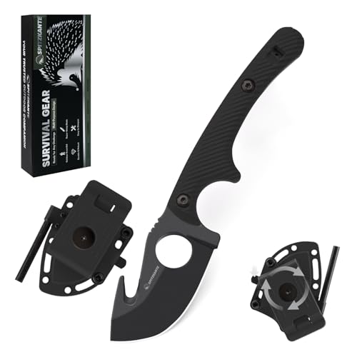 SPITZKANTE Neck Knife Messer HO-YN, Feststehendes EDC Messer Klein mit 360 Grad Verstellbarer Clip, 42a konform Halskette Messer, Gut Hook, 6, 2cm Klingenlänge mit Integrierte Pfeife, Kugelkette SPITZKANTE Neck Knife Messer HO-YN, Feststehendes EDC Messer Klein mit 360 Grad Verstellbarer Clip, 42a konform Halskette Messer, Gut Hook, 6, 2cm Klingenlänge mit Integrierte Pfeife, Kugelkette von SPITZKANTE