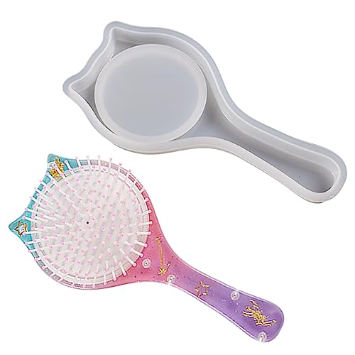 SPONGL Runder Kamm, Silikonform, Schmuck, Handwerk, Harz, Gießform, niedliche Haarbürste, Epoxidharz-Formen für Haarstyling-Kamm SPONGL Runder Kamm, Silikonform, Schmuck, Handwerk, Harz, Gießform, niedliche Haarbürste, Epoxidharz-Formen für Haarstyling-Kamm von SPONGL