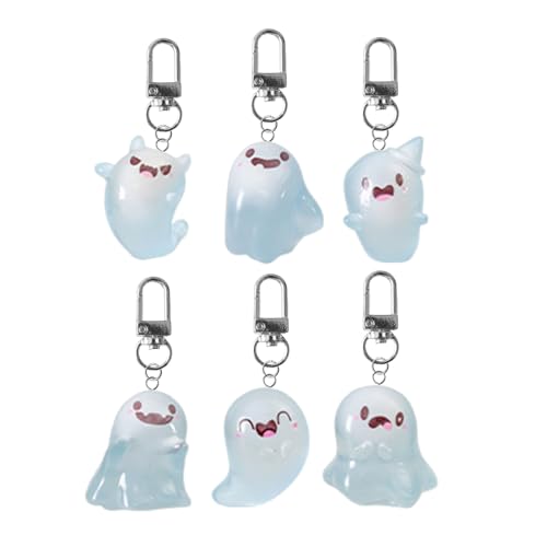 SPONGL Schlüsselanhänger, 6 Stück, leuchtet im Dunkeln, Phantom-Anhänger, Schlüsselanhänger, Rucksack, Charm, Tasche, Zubehör für Halloween SPONGL Schlüsselanhänger, 6 Stück, leuchtet im Dunkeln, Phantom-Anhänger, Schlüsselanhänger, Rucksack, Charm, Tasche, Zubehör für Halloween von SPONGL