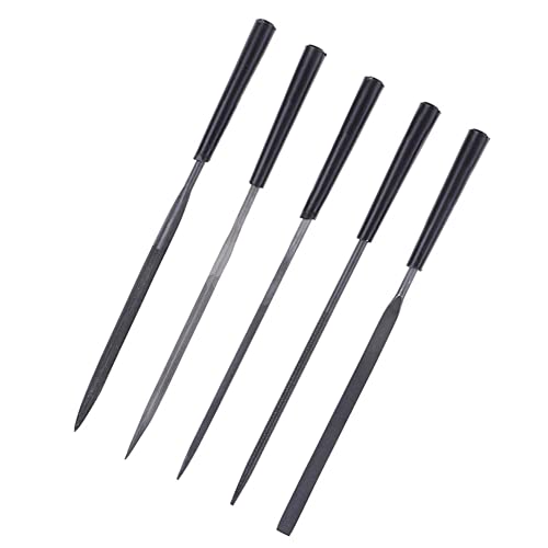 5-teiliges Set Schwarz Feilenset Schleifen Kunststoffgriff verschiedene Feilen 3×140mm [5 Stück gemischt] von SPORTARC
