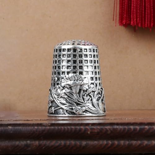 Fingerhut zum Nähen, 1 Stück, Vintage-Fingerhut, Stickerei, Fingerschutz, Schneiderarbeiten, Basteln, Nähwerkzeuge (Silber) von SPORTARC