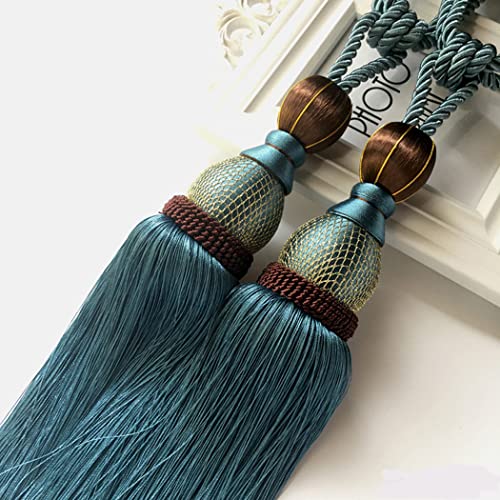 SPORTARC Vorhang-Raffhalter, 2 Stück, große Raffhalter, Ball, Quasten, Vorhangseil, Blau, Poliert SPORTARC Vorhang-Raffhalter, 2 Stück, große Raffhalter, Ball, Quasten, Vorhangseil, Blau, Poliert von SPORTARC