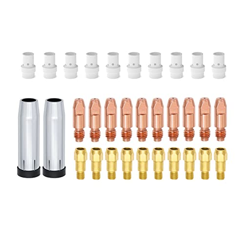 SPORTARC Schweißkontaktspitzen-Set, 32 Stück M8 MB36KD Gasdüsenspitze 0,8 mm 0,1 cm Düsenhalter Düsenbecher für Binzel SPORTARC Schweißkontaktspitzen-Set, 32 Stück M8 MB36KD Gasdüsenspitze 0,8 mm 0,1 cm Düsenhalter Düsenbecher für Binzel von SPORTARC