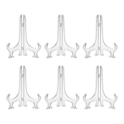 SPORTARC Set mit 6 verstellbaren Ausstellungsständern für Kunst, Bilderrahmen und Kochbücher, Kunststoff-Staffeleien (25,4 cm) von SPORTARC