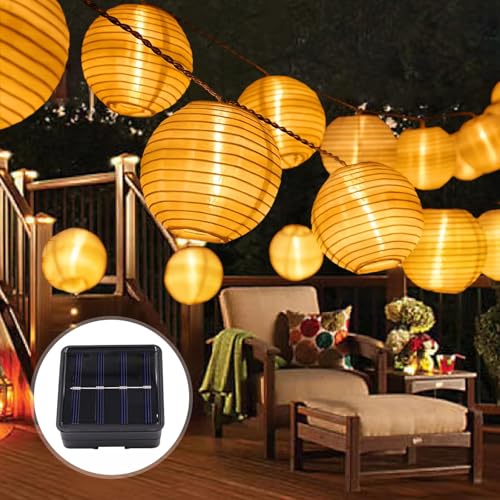 SPORWAY 12M Solar Lampions Außen Wetterfest: 40 LED Solar Lichterkette Aussen IP65 Wasserdicht, 8 Modi Laterne Solarlichterkette Outdoor für Balkon Garten Terrasse Deko - Warmweiß SPORWAY 12M Solar Lampions Außen Wetterfest: 40 LED Solar Lichterkette Aussen IP65 Wasserdicht, 8 Modi Laterne Solarlichterkette Outdoor für Balkon Garten Terrasse Deko - Warmweiß von SPORWAY
