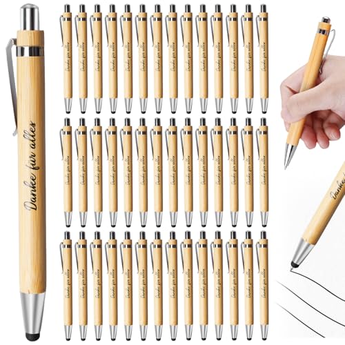 SPORWAY 50PCS Kugelschreiber: Holz Kugelschreiber Bambus Kugelschreiber Set, Holzkugelschreiber mit Touchscreen für Schreiben, Journaling, Schule, Bürobedarf, Abschlussgeschenk SPORWAY 50PCS Kugelschreiber: Holz Kugelschreiber Bambus Kugelschreiber Set, Holzkugelschreiber mit Touchscreen für Schreiben, Journaling, Schule, Bürobedarf, Abschlussgeschenk von SPORWAY