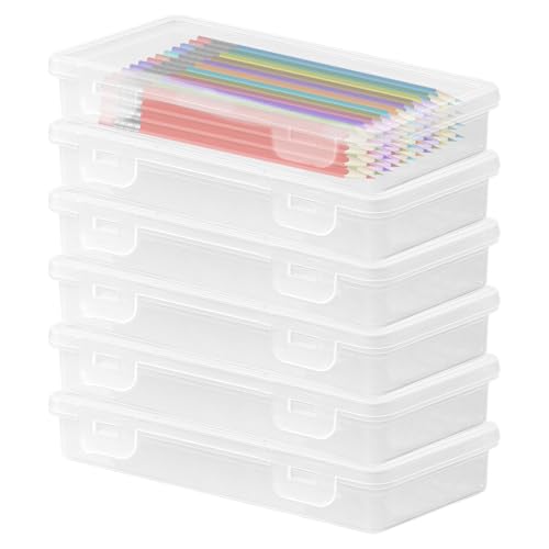 SPORWAY 6 Pack 19x9.5x3cm Großer Rechteckiger Kunststoff Aufbewahrungsboxbehälter: Stifte Organizer, Stiftebox Mit Deckel, Federmappe Groß, für Art Supply Schreibwaren Kosmetika Werkzeugteile SPORWAY 6 Pack 19x9.5x3cm Großer Rechteckiger Kunststoff Aufbewahrungsboxbehälter: Stifte Organizer, Stiftebox Mit Deckel, Federmappe Groß, für Art Supply Schreibwaren Kosmetika Werkzeugteile von SPORWAY