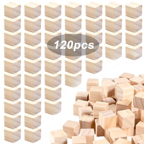 SPORWAY DIY Holzwürfel Dekoration: 120 Stück Holzwürfelrohlinge zum Selbermachen, leere Würfel, Holzklötze, quadratische Würfel und Bastelwürfel, DIY-Stempel, Puzzle und Holzklötze SPORWAY DIY Holzwürfel Dekoration: 120 Stück Holzwürfelrohlinge zum Selbermachen, leere Würfel, Holzklötze, quadratische Würfel und Bastelwürfel, DIY-Stempel, Puzzle und Holzklötze von SPORWAY