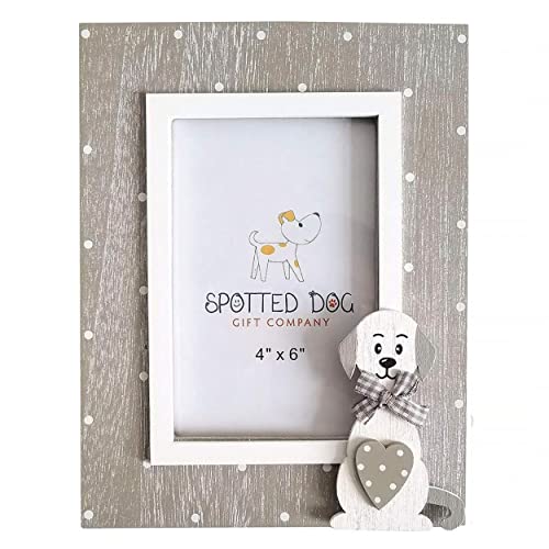 SPOTTED DOG GIFT COMPANY Bilderrahmen mit Hundemotiv, 10x15 Haustier Fotorahmen aus Holz, Tierfotorahmen, Hund Haus Dekoration, Geschenke für Hundeliebhaber Tierliebhaber Hundemama, Grau SPOTTED DOG GIFT COMPANY Bilderrahmen mit Hundemotiv, 10x15 Haustier Fotorahmen aus Holz, Tierfotorahmen, Hund Haus Dekoration, Geschenke für Hundeliebhaber Tierliebhaber Hundemama, Grau von SPOTTED DOG GIFT COMPANY