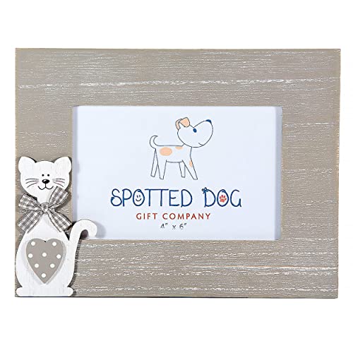 SPOTTED DOG GIFT COMPANY Bilderrahmen mit Katzenmotiv, 15x10 Haustier Fotorahmen aus Holz, Tierfotorahmen,Katze Haus Dekoration, Geschenke für Katzenliebhaber Tierliebhaber, Grau SPOTTED DOG GIFT COMPANY Bilderrahmen mit Katzenmotiv, 15x10 Haustier Fotorahmen aus Holz, Tierfotorahmen,Katze Haus Dekoration, Geschenke für Katzenliebhaber Tierliebhaber, Grau von SPOTTED DOG GIFT COMPANY