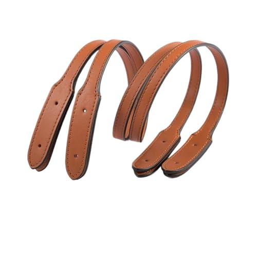 Canvas Tasche Tragriemen Handtaschengriff aus glattem Webstoff, Schultergurt aus echtem Leder for DIY-Handaccessoires mit optionalen Gold- und Silbernieten FüR Rucksack(Brown sliver,5 pieces) von SPPEOUKJ
