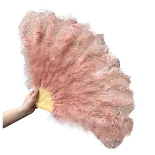 SPPEOUKJ Feder-FäCher 1/2 STK Bunter Federfächer Plus Federfächer 13 Knochen Faltbarer Fächer Bühnenauftritt Zubehör Fur TanzauffüHrungen(52,100CM 2PCS) von SPPEOUKJ