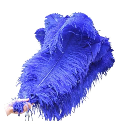 SPPEOUKJ Feder-FäCher 10 Teile/los Elegante Natürliche Federn 50-55cm for Handwerk Hochzeit Partei Liefert Karneval Tänzerin Dekoration Gefieder Fur TanzauffüHrungen(Royalblue) von SPPEOUKJ