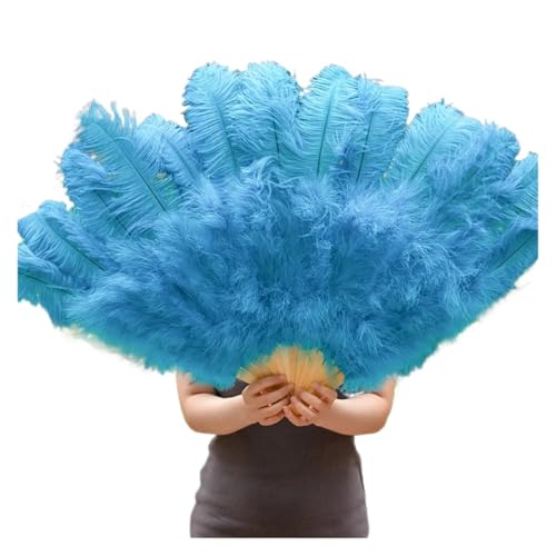 SPPEOUKJ Feder-FäCher Federfächer for Hochzeitstanzpartys, Alloween-Performance-Dekor, Feder-Accessoires, Federhandwerk Fur TanzauffüHrungen(Blue,60-100cm1pcs) von SPPEOUKJ