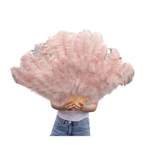SPPEOUKJ Feder-FäCher Federfächer for Hochzeitstanzpartys, Alloween-Performance-Dekor, Feder-Accessoires, Federhandwerk Fur TanzauffüHrungen(Pink01,60-100cm2 pcs) von SPPEOUKJ