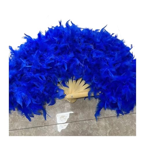 SPPEOUKJ Feder-FäCher Großer Flauschiger Federfächer for Bühnenauftritte, Tanzfotografie, Requisiten, Hochzeitsfeier-Dekoration, 70 x 40 cm Fur TanzauffüHrungen(Dark Blue) von SPPEOUKJ