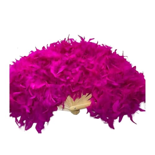 SPPEOUKJ Feder-FäCher Großer Flauschiger Federfächer for Bühnenauftritte, Tanzfotografie, Requisiten, Hochzeitsfeier-Dekoration, 70 x 40 cm Fur TanzauffüHrungen(Rose Pink) von SPPEOUKJ