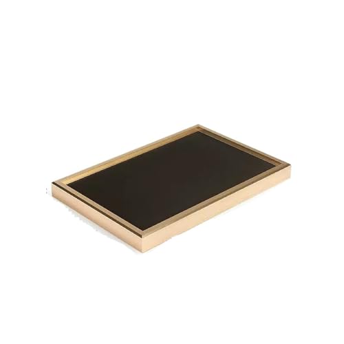 SPPEOUKJ Schmucktabletts Goldfarbener Metallrahmen, Blanker Schmuck-Display-Tray, Halskette, Ring, Requisiten, Armband, Anhänger, Organizer-Box for Juweliergeschäfte Fur Schmucktablett(Brown) von SPPEOUKJ